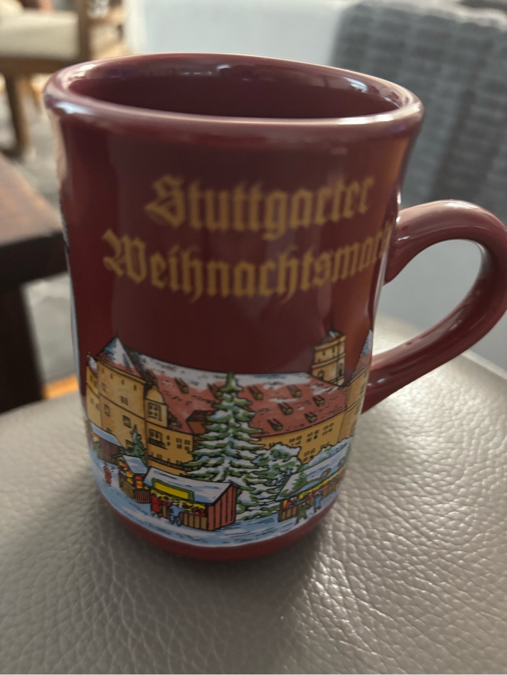 Stuttgarter Weihnachtsmarkt Red Ceramic Holiday Mug